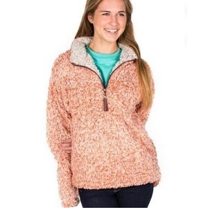 True Grit Frosty Tipped Pile Sherpa Pullover In Spice Medium UNISEX (size down)